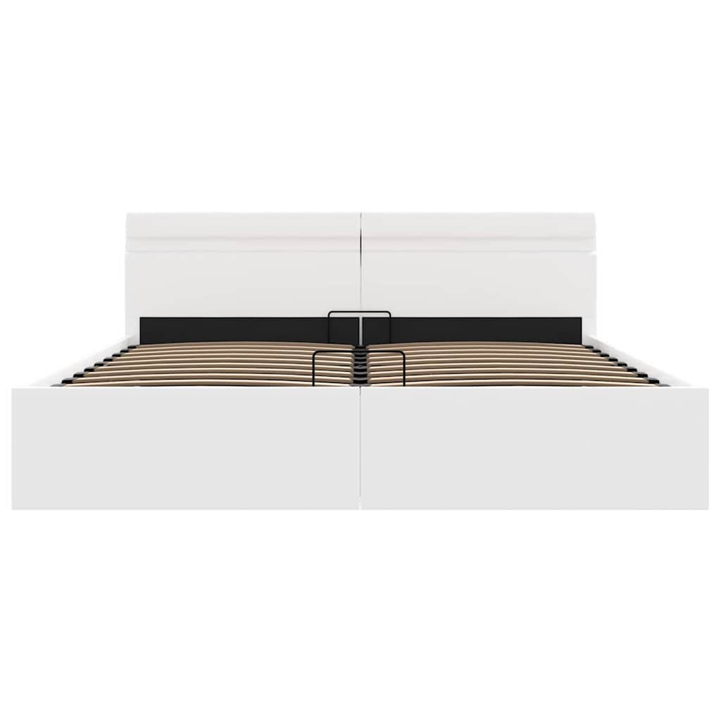 Giroletto Contenitore Idraulico LED Bianco Similpelle 180x200cm | homemem39