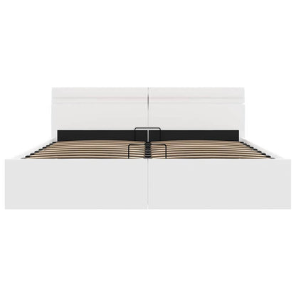 Giroletto Contenitore Idraulico LED Bianco Similpelle 180x200cm | homemem39