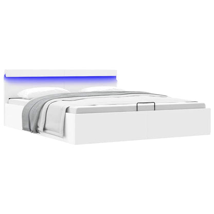 Giroletto Contenitore Idraulico LED Bianco Similpelle 180x200cm | homemem39