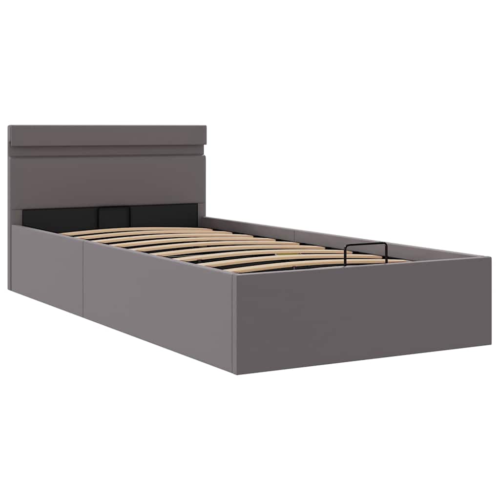 Giroletto Contenitore Idraulico LED Grigio Similpelle 90x200 cm | homemem39