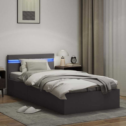 Giroletto Contenitore Idraulico LED Grigio Similpelle 90x200 cm | homemem39