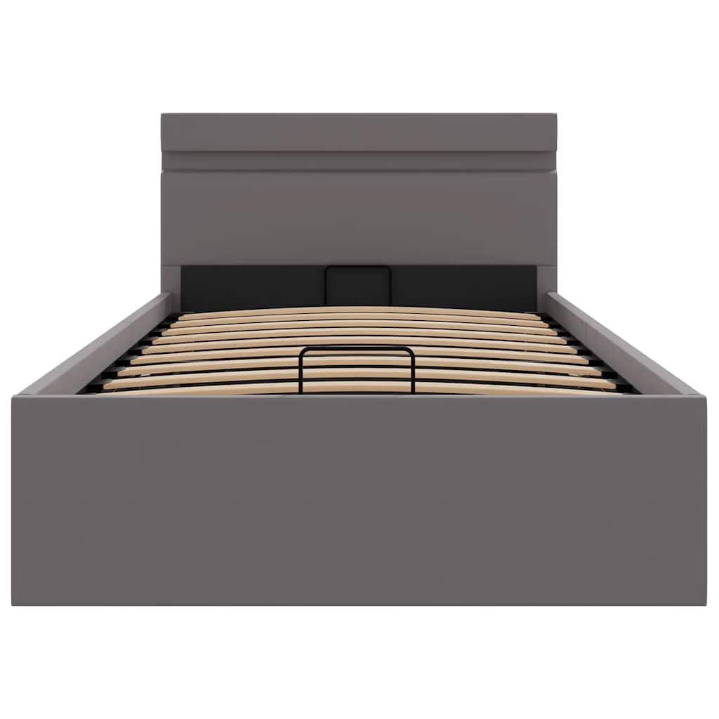 Giroletto Contenitore Idraulico LED Grigio Similpelle 90x200 cm | homemem39
