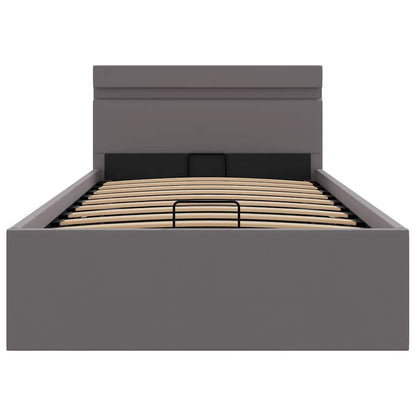Giroletto Contenitore Idraulico LED Grigio Similpelle 90x200 cm | homemem39