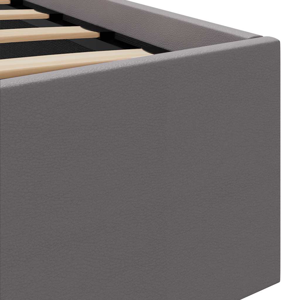 Giroletto Contenitore Idraulico LED Grigio Similpelle 90x200 cm | homemem39