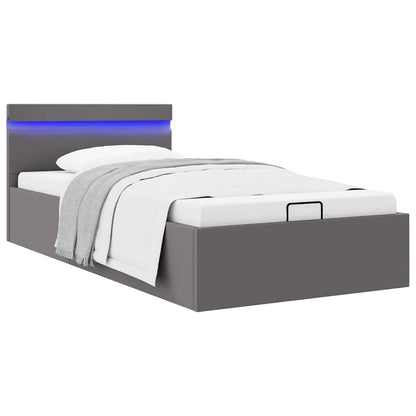 Giroletto Contenitore Idraulico LED Grigio Similpelle 90x200 cm | homemem39