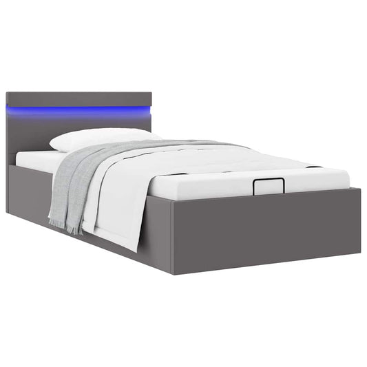 Giroletto Contenitore Idraulico LED Grigio Similpelle 90x200 cm