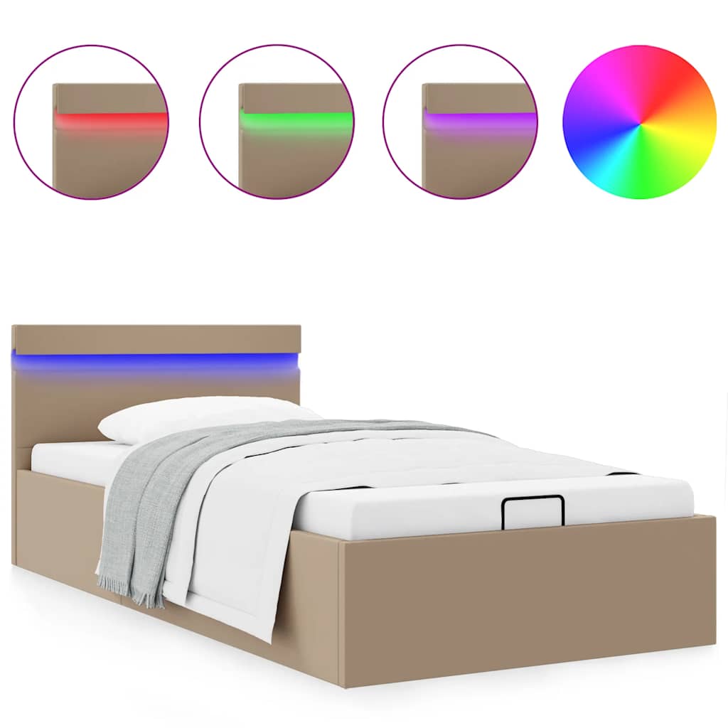 Giroletto Idraulico con LED Cappuccino Similpelle 100x200cm | homemem39