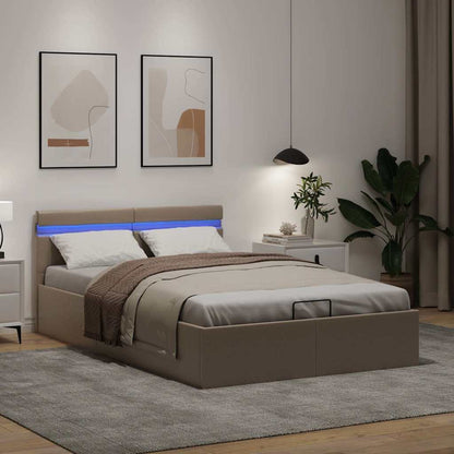 Giroletto Idraulico con LED Cappuccino Similpelle 140x200cm | homemem39
