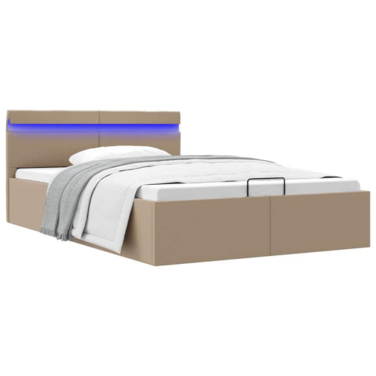 Giroletto Idraulico con LED Cappuccino Similpelle 140x200cm