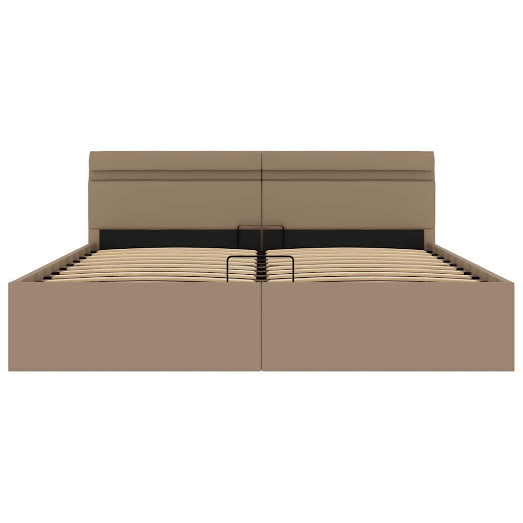 Giroletto Idraulico con LED Cappuccino Similpelle 160x200cm | homemem39