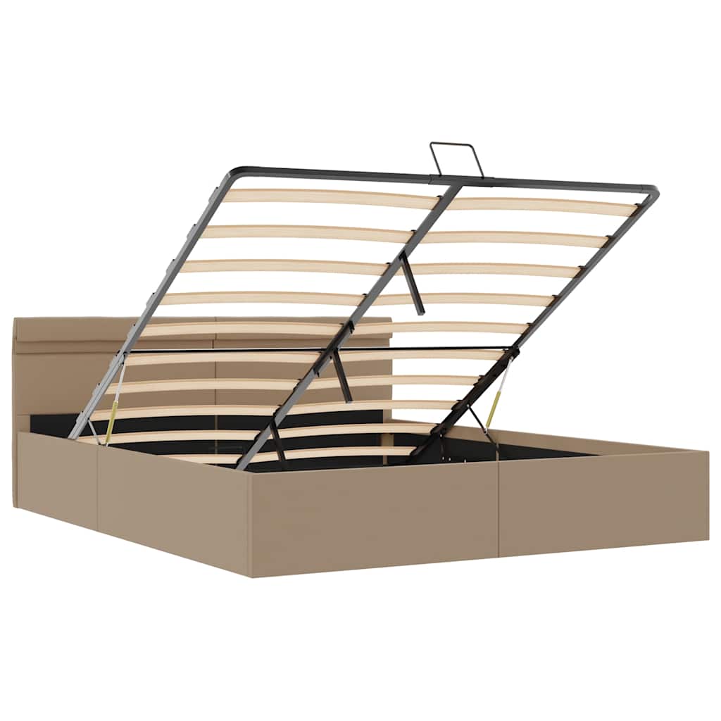 Giroletto Idraulico con LED Cappuccino Similpelle 160x200cm | homemem39
