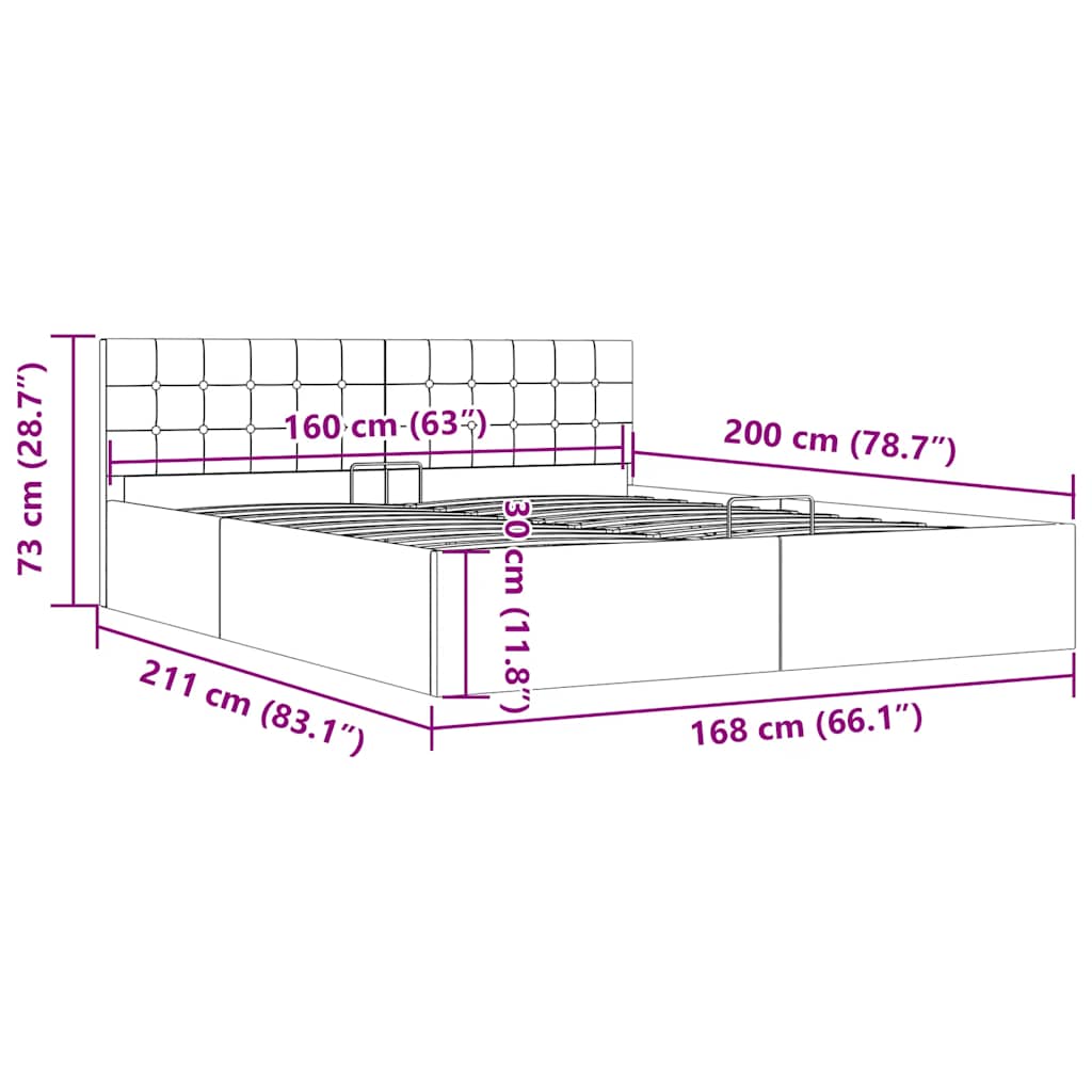 Giroletto con Contenitore Grigio Scuro in Tessuto 160x200 cm | homemem39