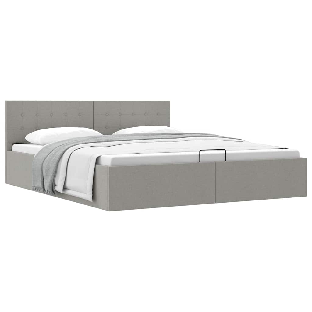 Giroletto con Contenitore Grigio Chiaro in Tessuto 160x200 cm | homemem39