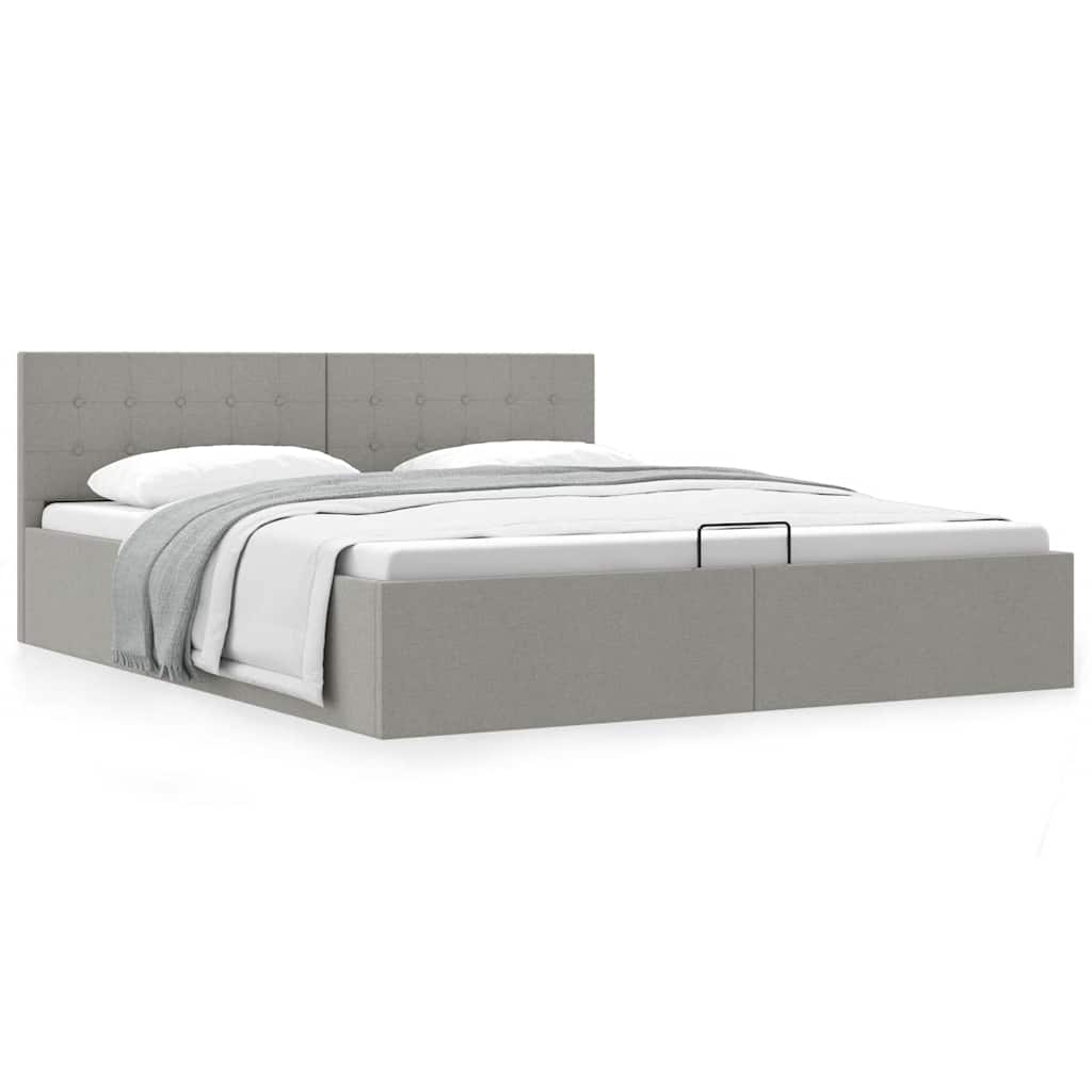Giroletto con Contenitore Grigio Chiaro in Tessuto 160x200 cm | homemem39