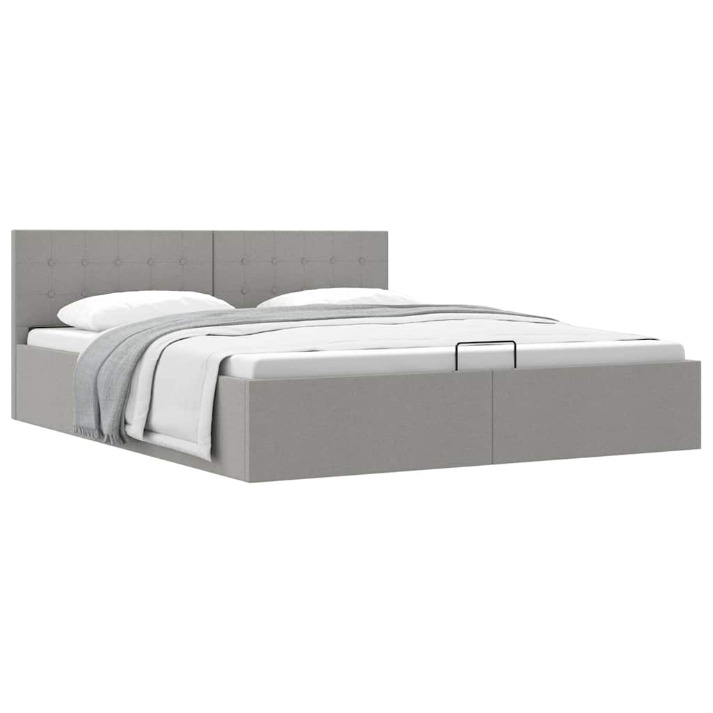 Giroletto con Contenitore  Grigio Chiaro in Tessuto 180x200 cm | homemem39