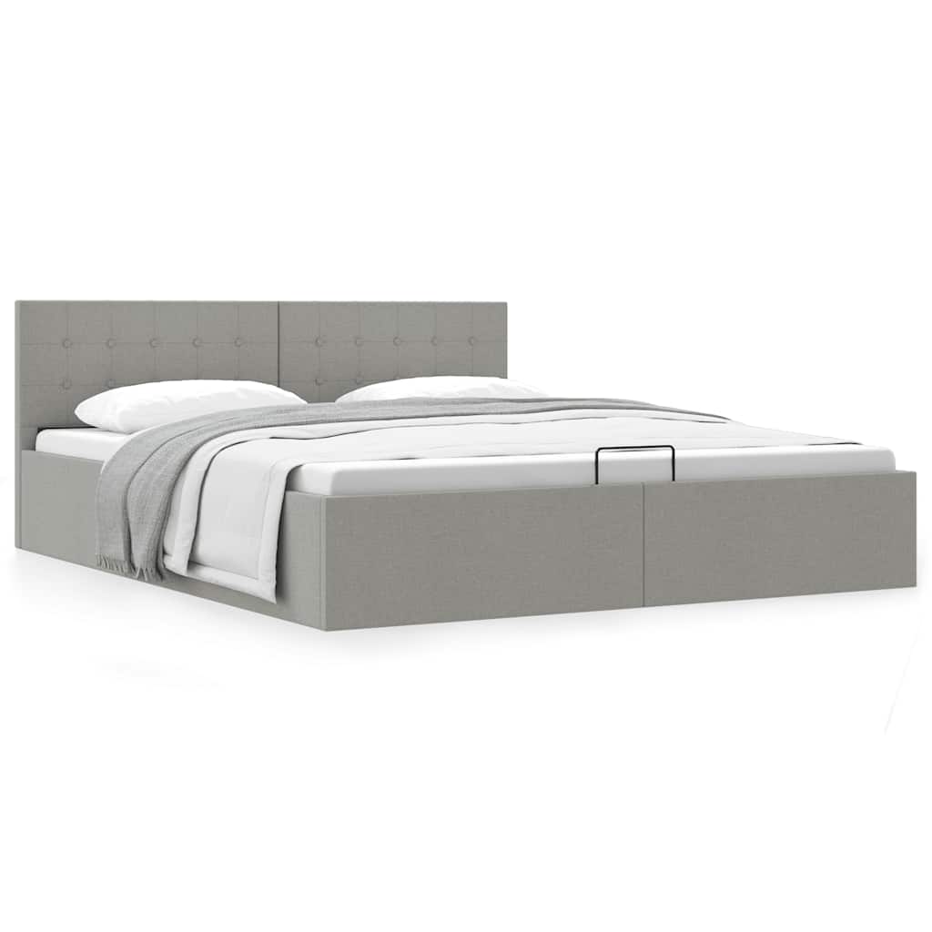 Giroletto con Contenitore  Grigio Chiaro in Tessuto 180x200 cm | homemem39