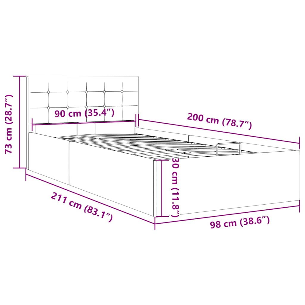 Giroletto con Contenitore Grigio Talpa in Tessuto 90x200 cm | homemem39