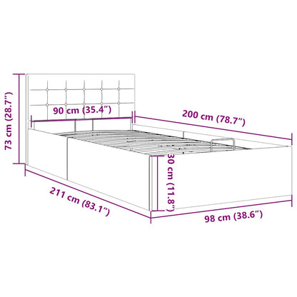 Giroletto con Contenitore Grigio Talpa in Tessuto 90x200 cm | homemem39