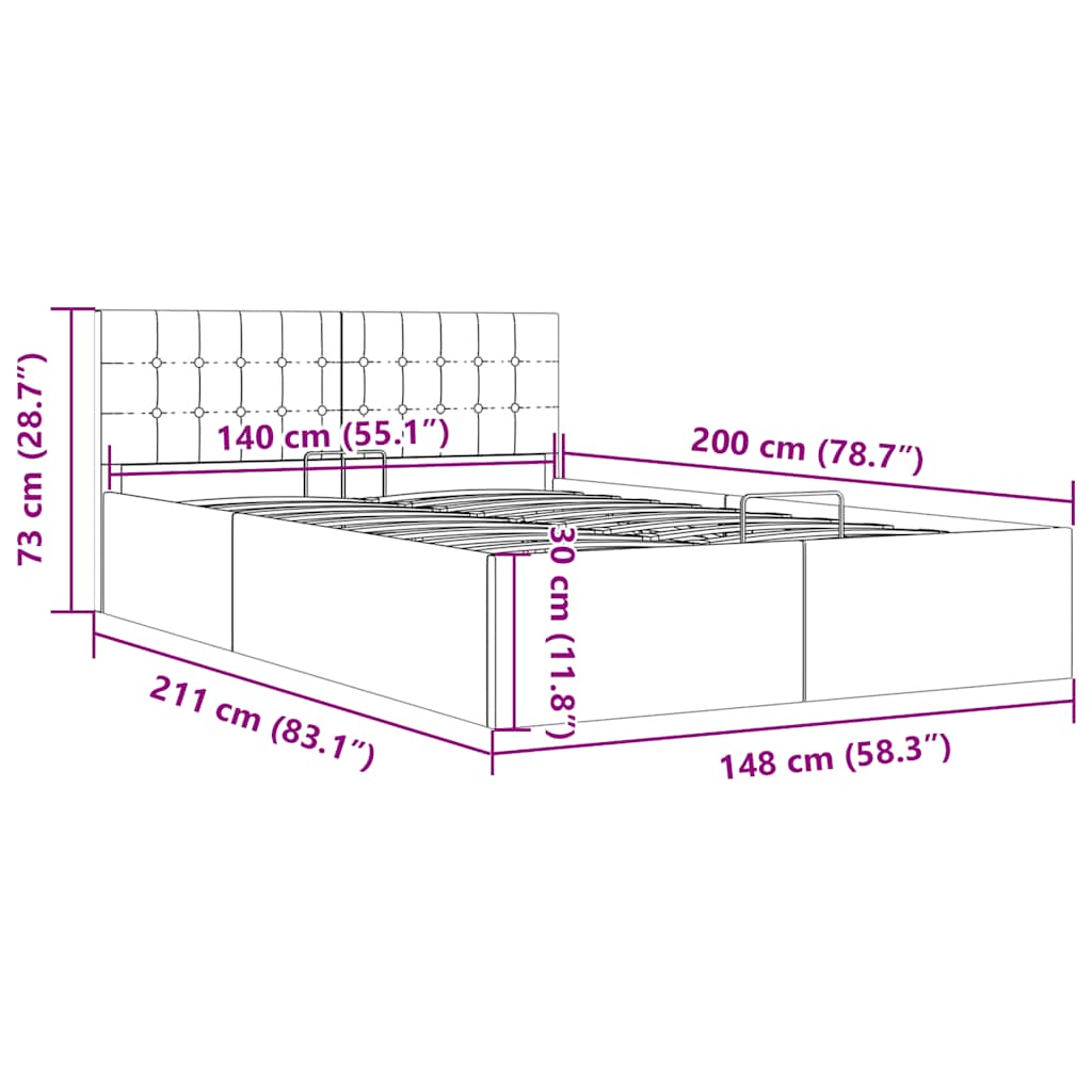 Giroletto con Contenitore Grigio Talpa in Tessuto 140x200 cm | homemem39