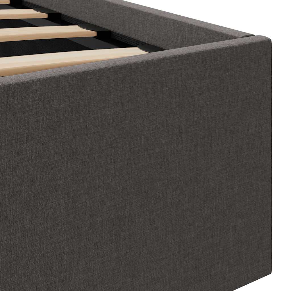 Giroletto con Contenitore e LED Grigio Scuro Tessuto 90x200 cm