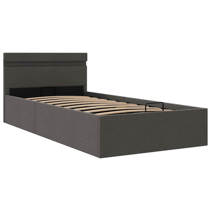 Giroletto con Contenitore e LED Grigio Scuro Tessuto 100x200 cm | homemem39