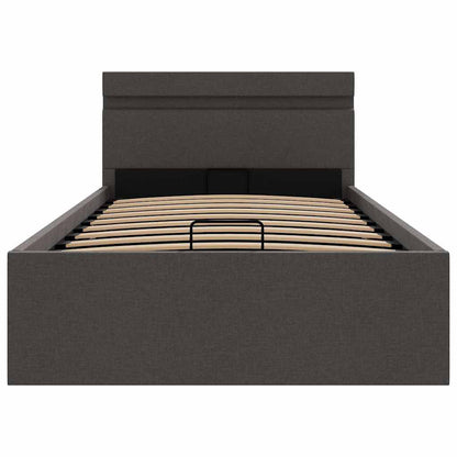Giroletto con Contenitore e LED Grigio Scuro Tessuto 100x200 cm | homemem39
