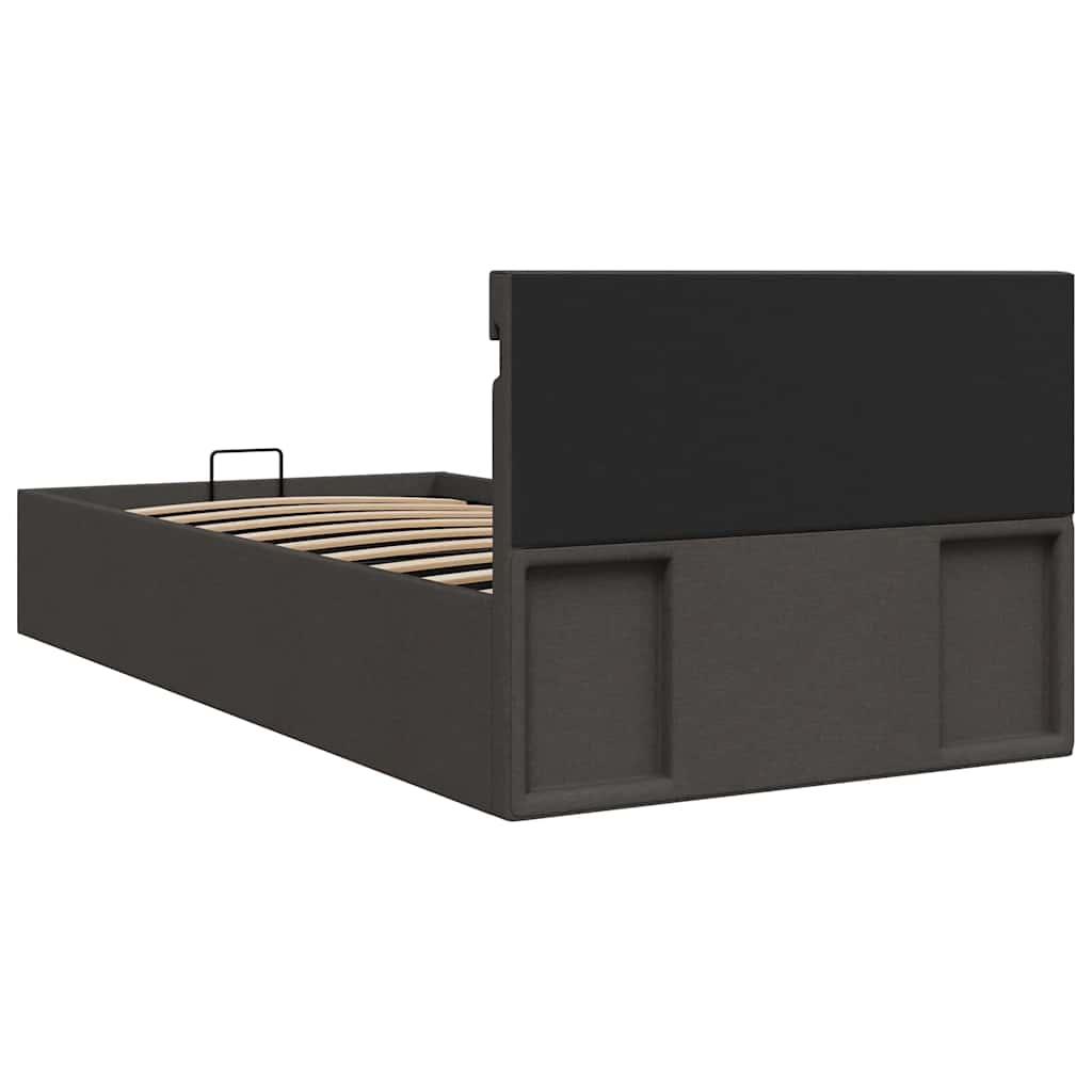 Giroletto con Contenitore e LED Grigio Scuro Tessuto 100x200 cm | homemem39