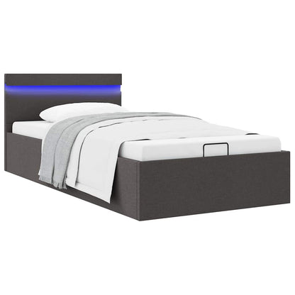 Giroletto con Contenitore e LED Grigio Scuro Tessuto 100x200 cm | homemem39