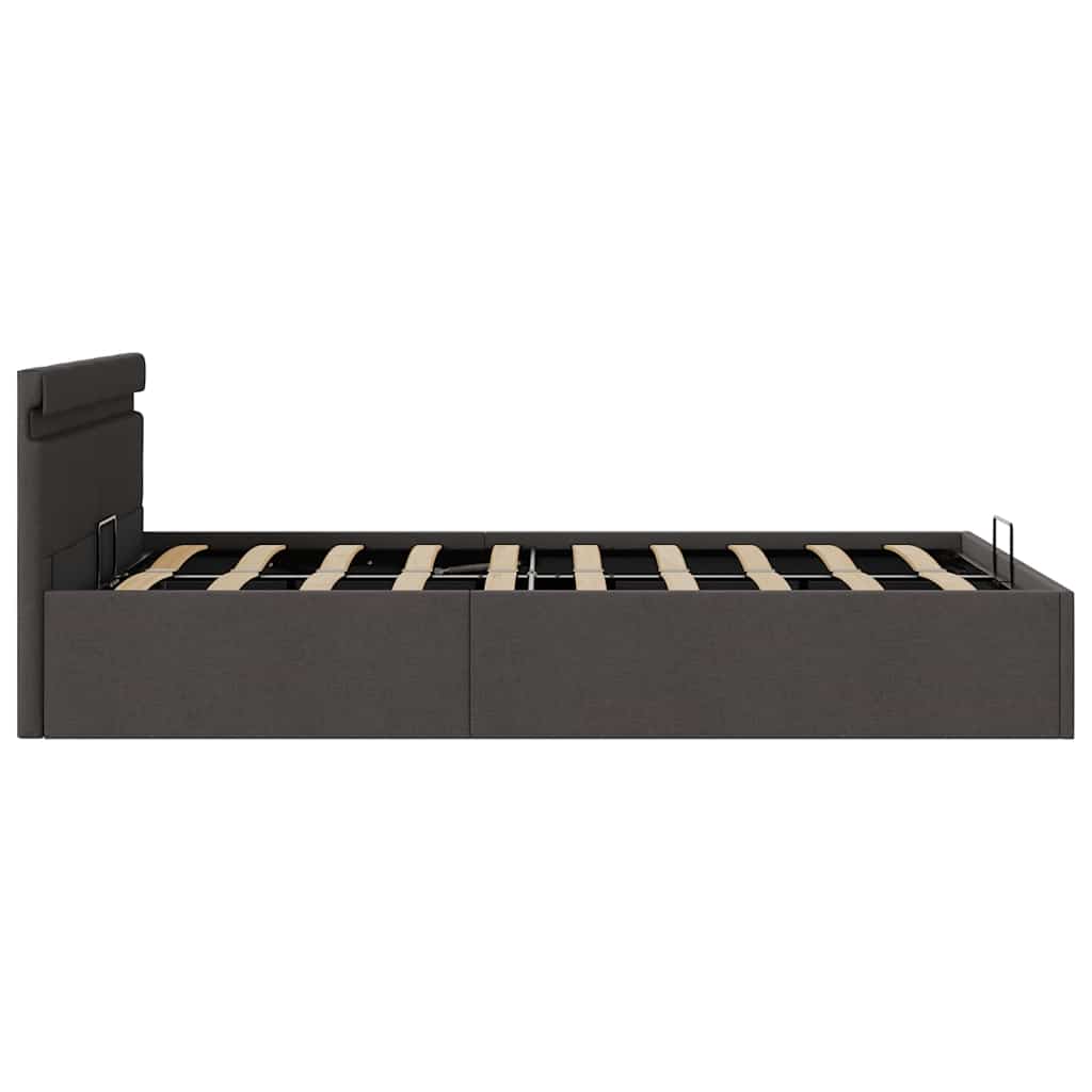 Giroletto con Contenitore e LED Grigio Scuro Tessuto 140x200 cm | homemem39