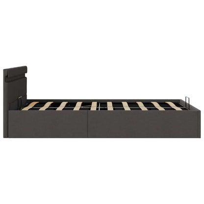 Giroletto con Contenitore e LED Grigio Scuro Tessuto 140x200 cm | homemem39