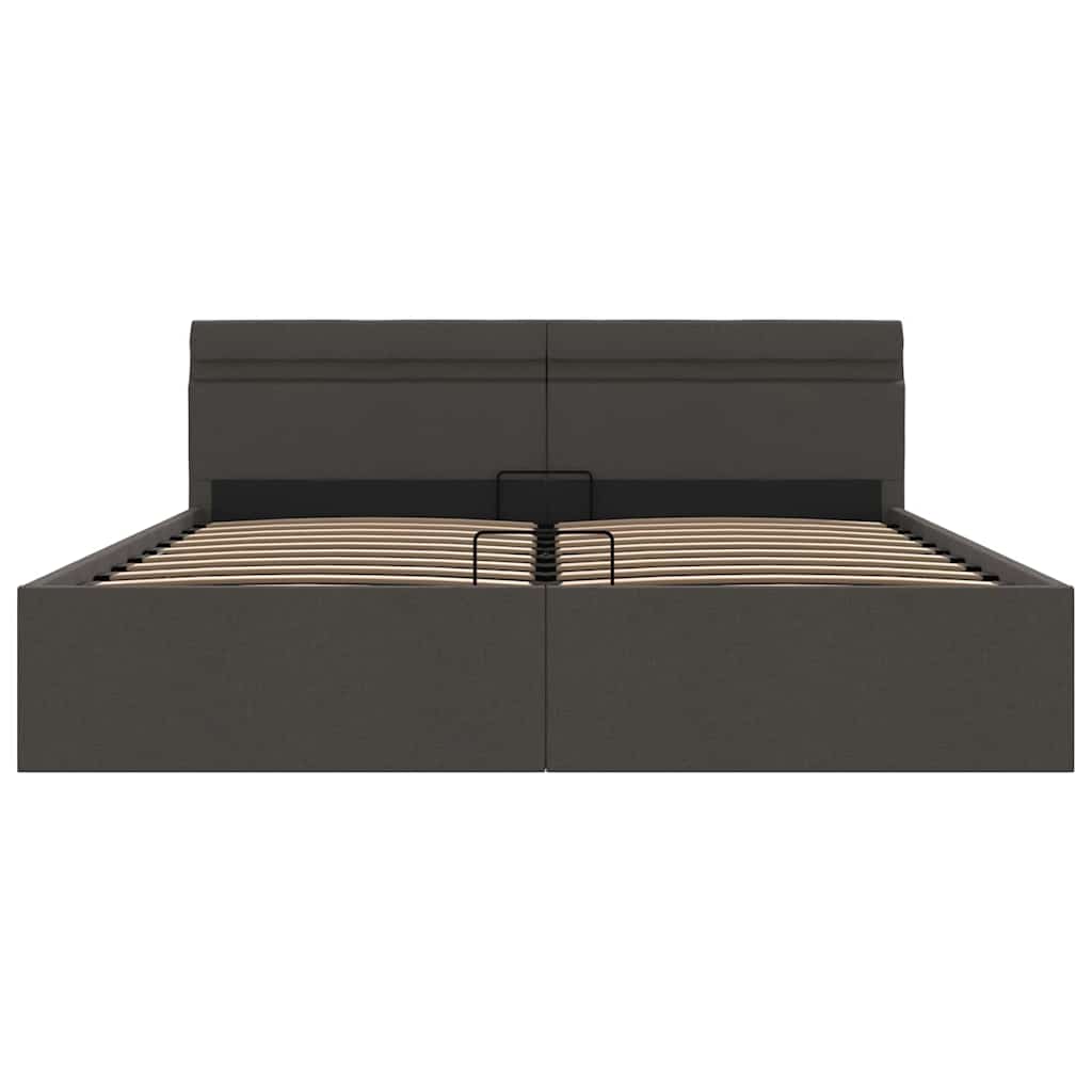 Giroletto con Contenitore e LED Grigio Scuro Tessuto 100x200 cm | homemem39