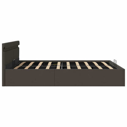 Giroletto con Contenitore e LED Grigio Scuro Tessuto 100x200 cm | homemem39