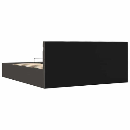 Giroletto con Contenitore e LED Grigio Scuro Tessuto 100x200 cm | homemem39
