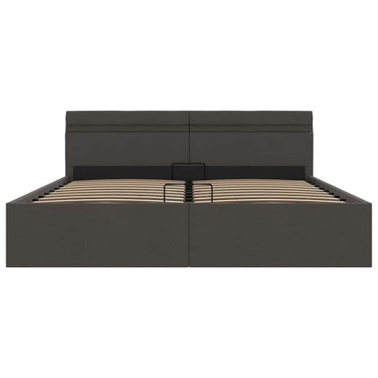 Giroletto con Contenitore e LED Grigio Scuro Tessuto 180x200 cm | homemem39