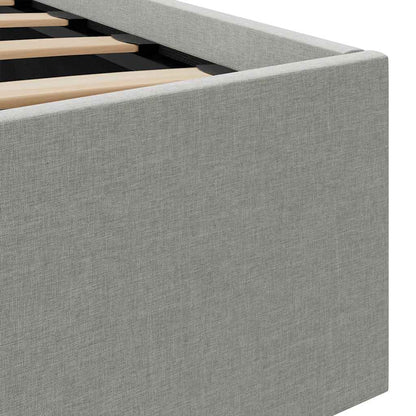 Giroletto con Contenitore e LED Grigio Chiaro Tessuto 160x200cm