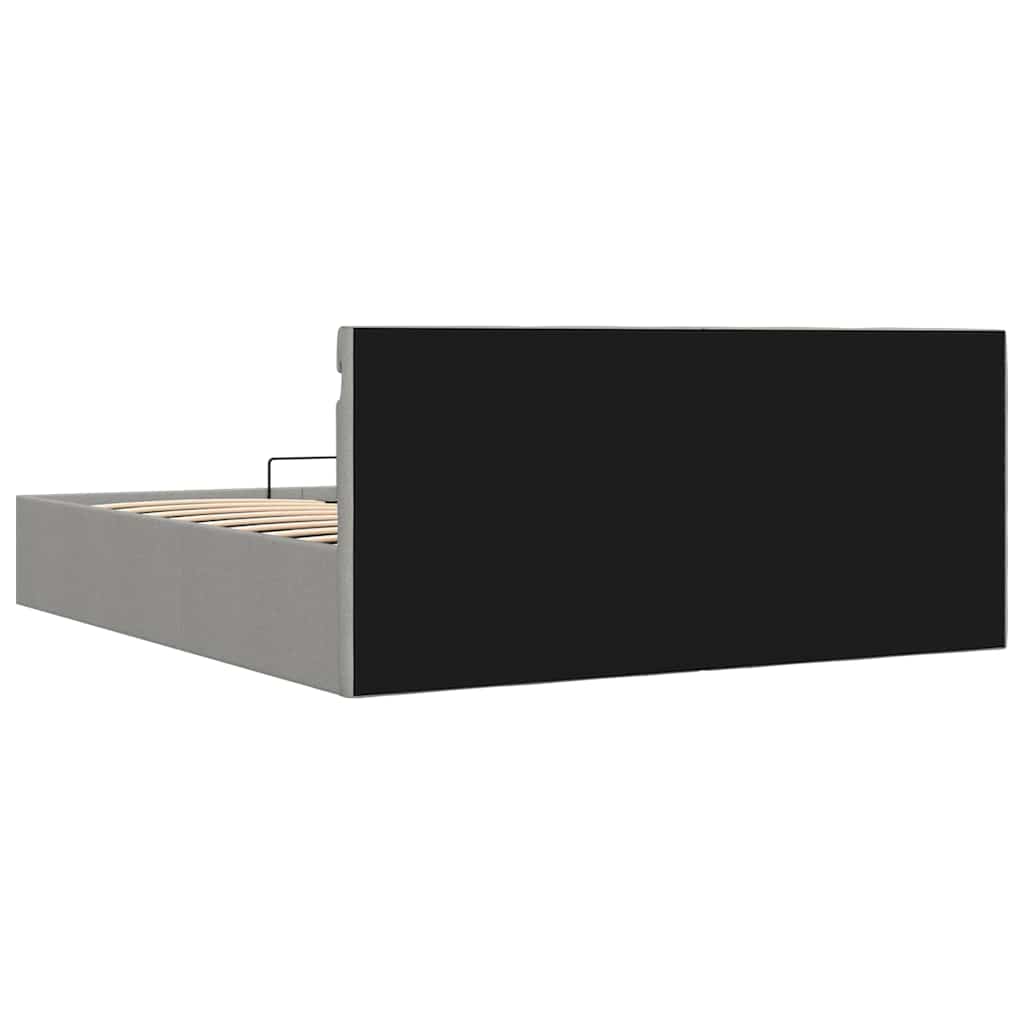 Giroletto con Contenitore e LED Grigio Chiaro Tessuto 180x200cm | homemem39