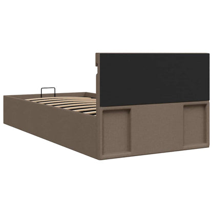 Giroletto Idraulico Contenitore e LED Tortora Tessuto 90x200 cm | homemem39