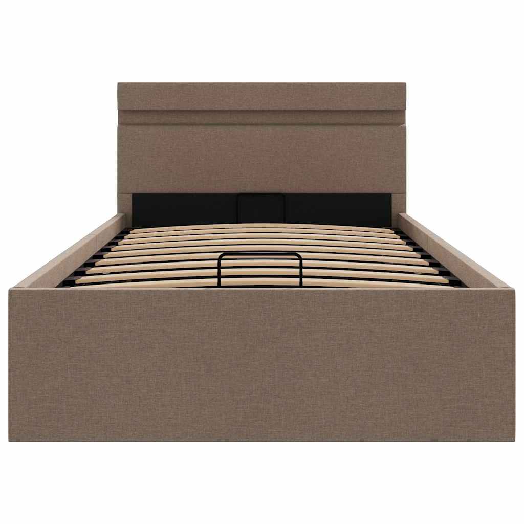 Giroletto con Contenitore e LED Tortora Tessuto 100x200 cm