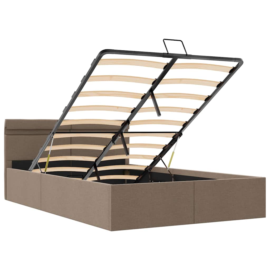 Giroletto con Contenitore e LED Tortora Tessuto 120x200 cm