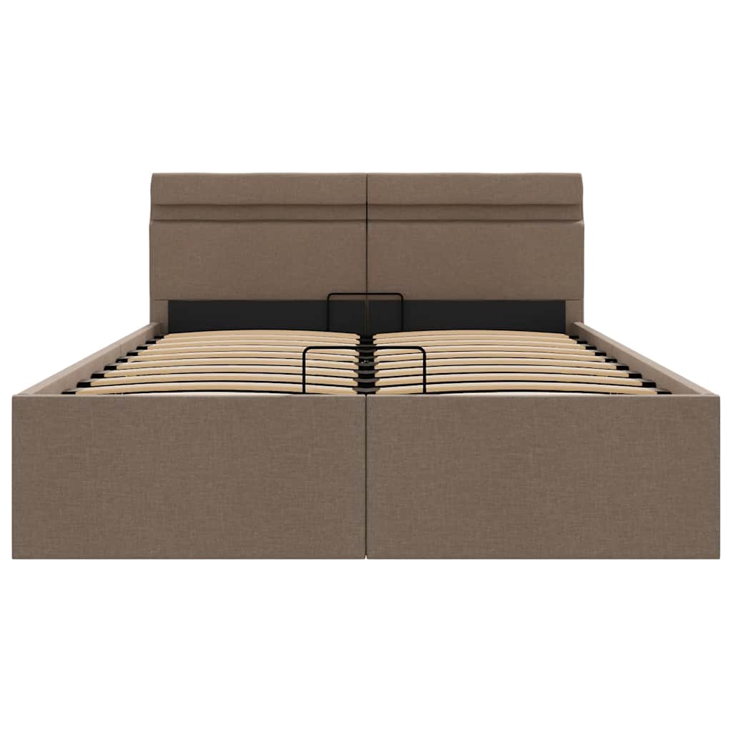 Giroletto con Contenitore e LED Tortora Tessuto 140x200 cm