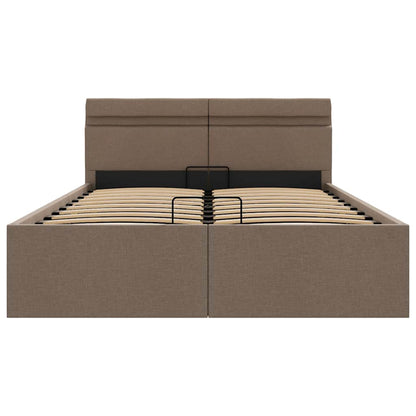 Giroletto con Contenitore e LED Tortora Tessuto 140x200 cm