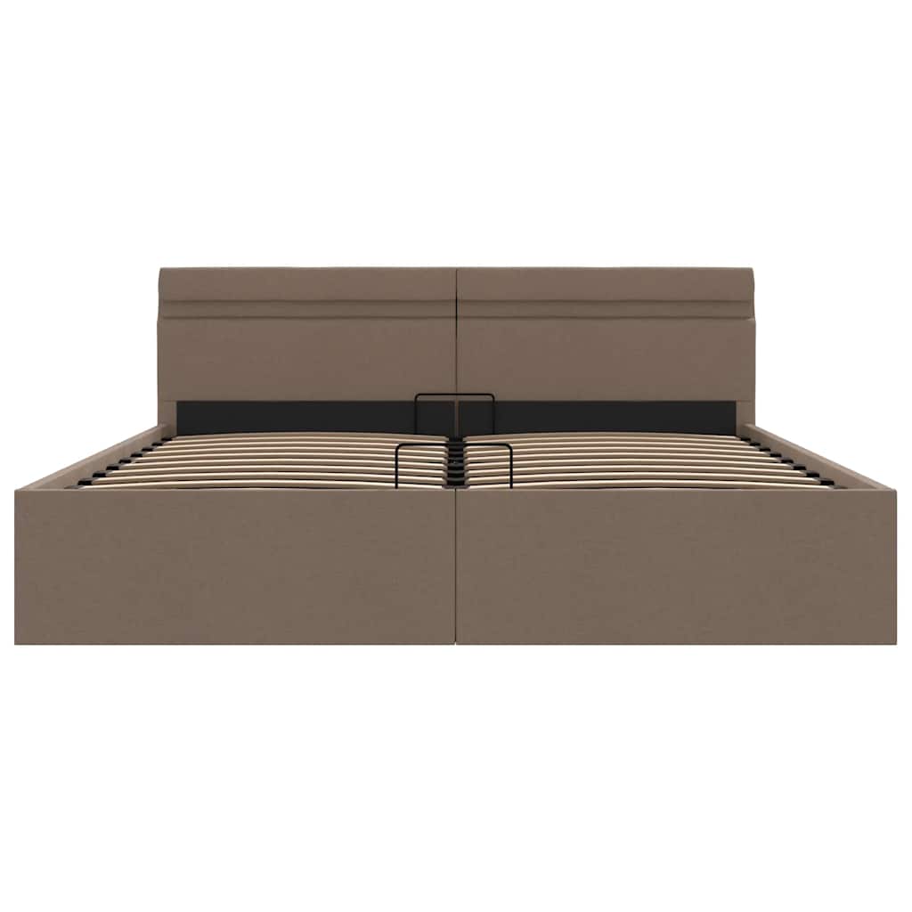 Giroletto Idraulico Contenitore LED Tortora Tessuto 160x200cm | homemem39