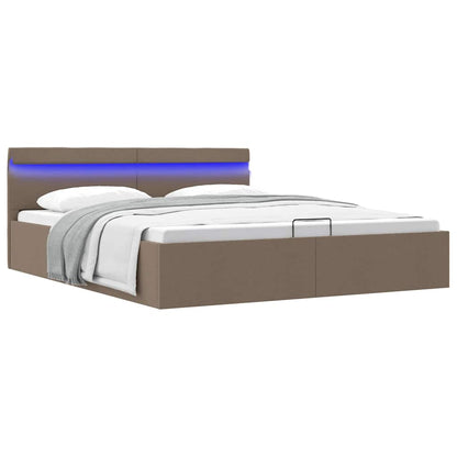 Giroletto Idraulico Contenitore LED Tortora Tessuto 160x200cm | homemem39