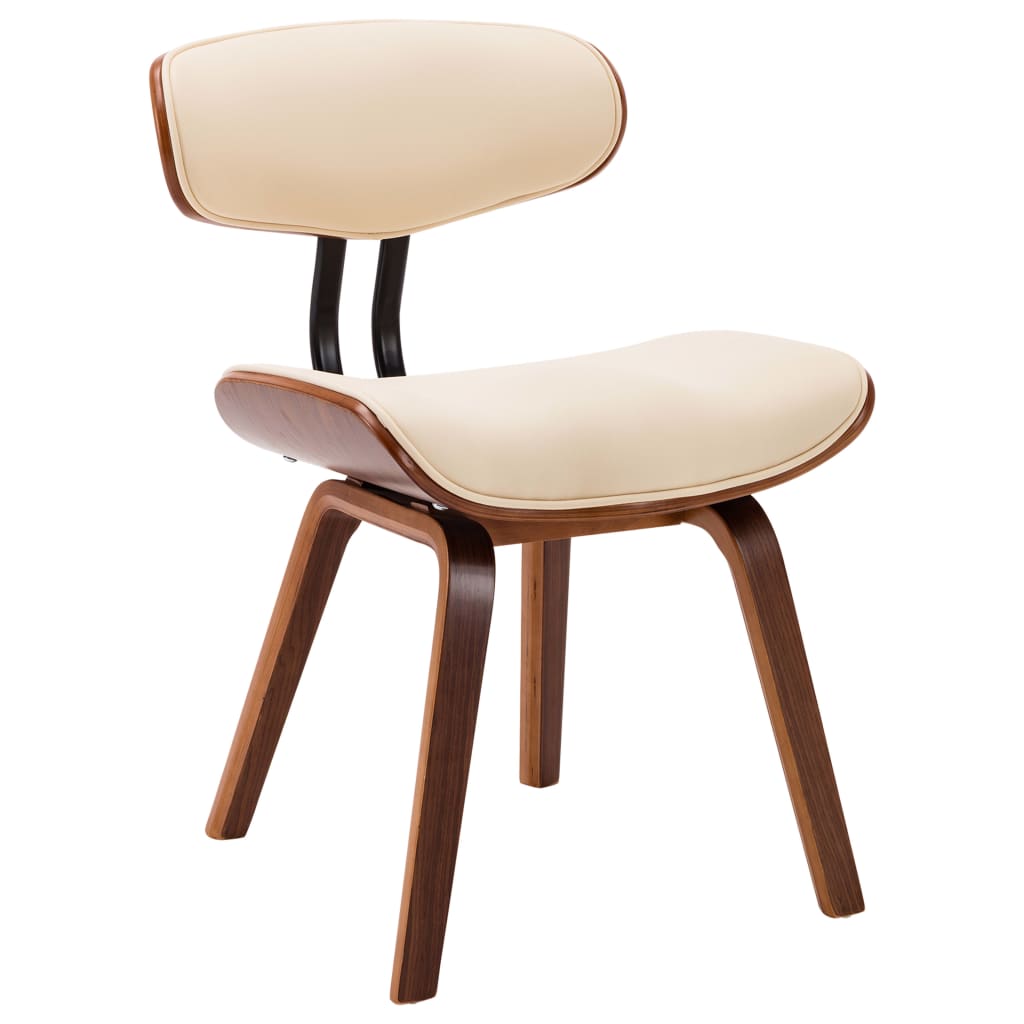 Sedie da Pranzo 4 pz Crema in Legno Piegato e Similpelle | homemem39