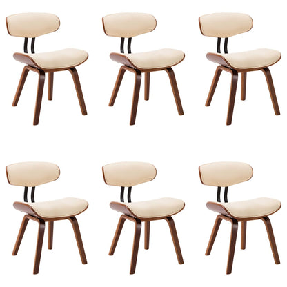 Sedie da Pranzo 6 pz Crema in Legno Piegato e Similpelle | homemem39