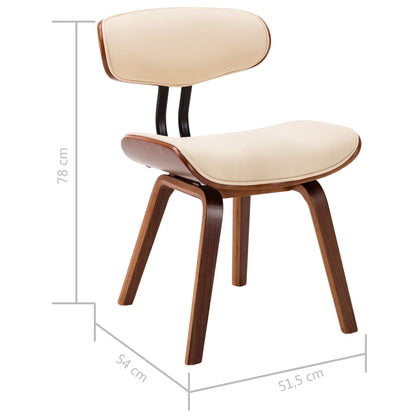 Sedie da Pranzo 6 pz Crema in Legno Piegato e Similpelle | homemem39