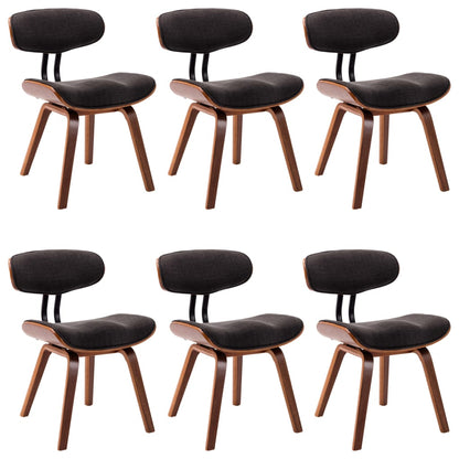 Sedie da Pranzo 6 pz Legno Curvato e Tessuto Grigio | homemem39