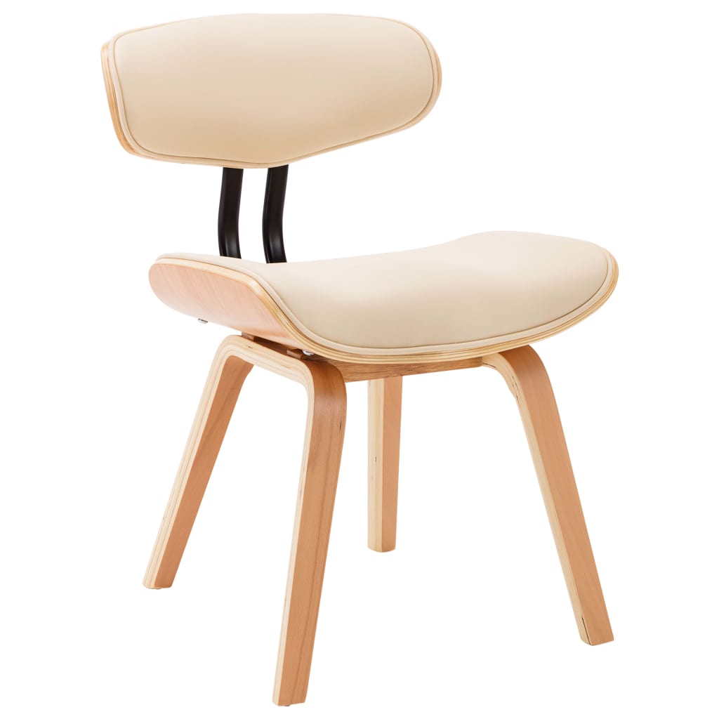 Sedie da Pranzo 6 pz Crema in Legno Piegato e Similpelle | homemem39