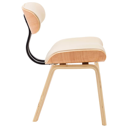 Sedie da Pranzo 6 pz Crema in Legno Piegato e Similpelle | homemem39