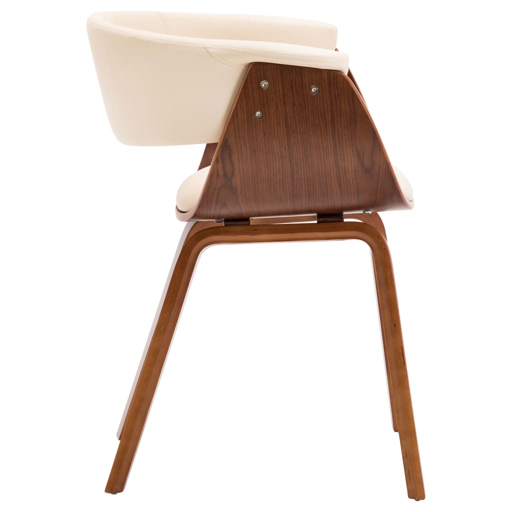 Sedie da Pranzo 2 pz in Legno Curvato e Similpelle Crema | homemem39
